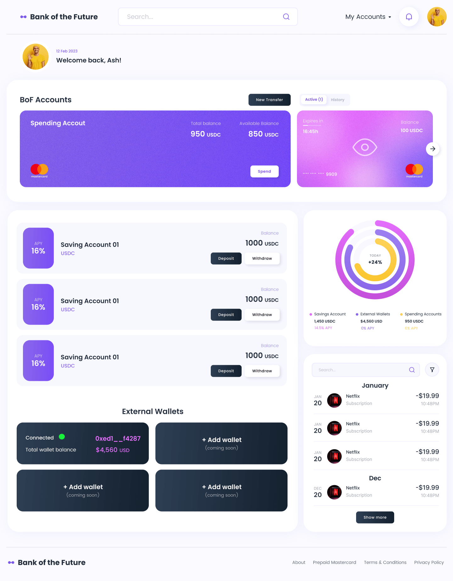 Dashboard Web App UI/UX Design - Hipfolio